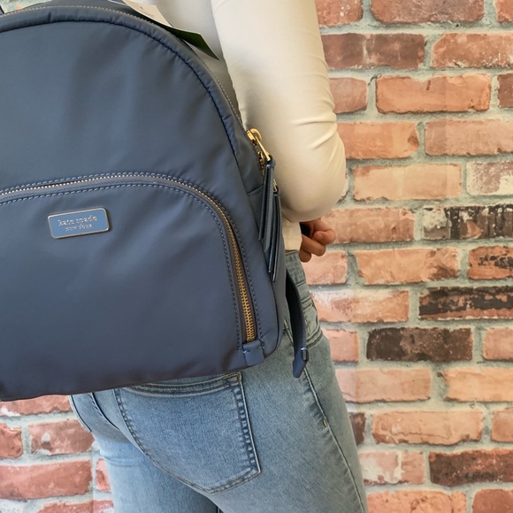 Kate spade MEDIUM backpack dawn blue NYLON bag - Picture 6 of 8